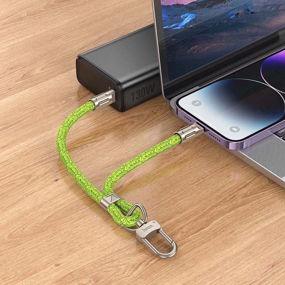 Kabel USB C do Lightning Hoco PD 20W w formie smyczki 0,22 m GH5 zielony